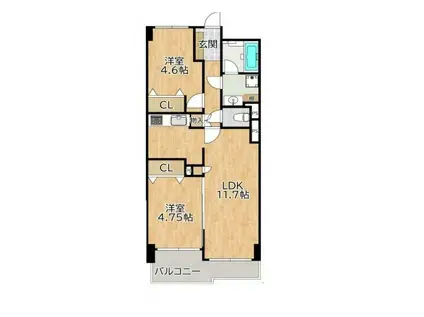 湯島マンションサマリア(2LDK/3階)の間取り写真