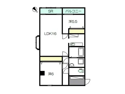 トロワヴィラージュ(2LDK/3階)の間取り写真