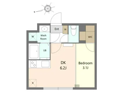 ステラプレイス五橋(1DK/5階)の間取り写真