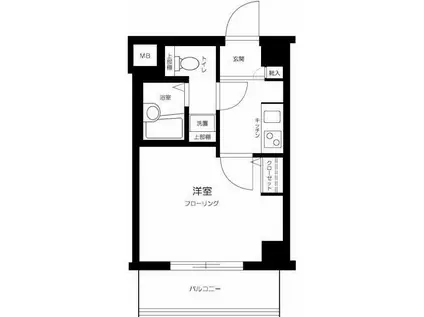 ロアール溝口駅前(1K/5階)の間取り写真