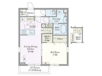 MY STYLE VINTAGE 柏あけぼの(1LDK/1階)の間取り写真