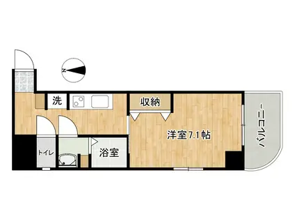 ジャルジン(1K/9階)の間取り写真