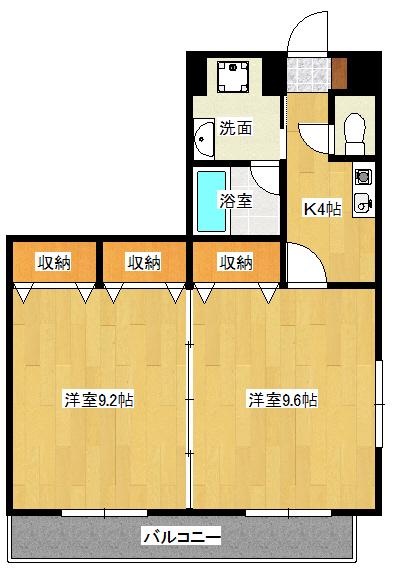 アンフィニ河原町(2K/8階)の間取り写真
