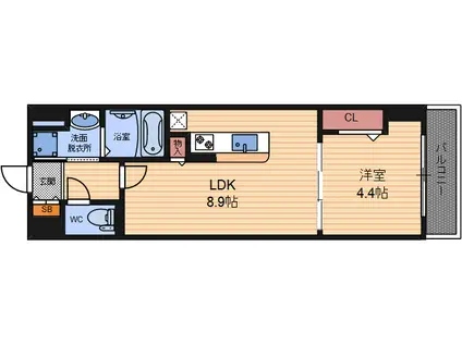 LASANTE UMEDAKITA(1LDK/9階)の間取り写真