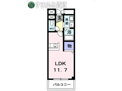ベルベアー(ワンルーム/3階)の間取り写真