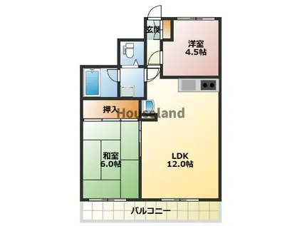 ルミエール市駅南(2LDK/3階)の間取り写真