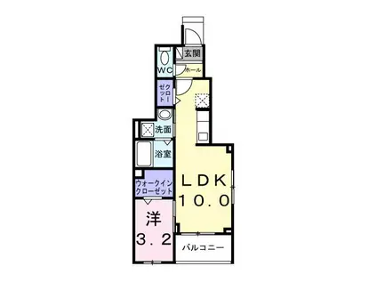 ヒカルサ梅島(1LDK/1階)の間取り写真