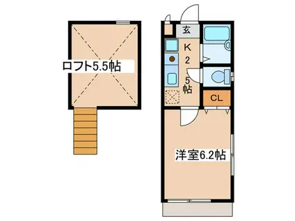 ビラ510 NO.5(1K/1階)の間取り写真