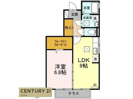 セジュールヴァンセンヌB棟(1LDK/1階)の間取り写真