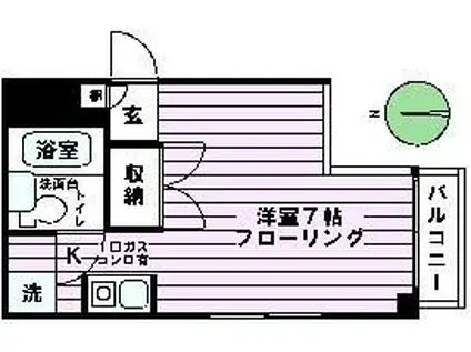 ニューフィールド(ワンルーム/3階)の間取り写真