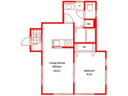 カーサ森B(1LDK/1階)の間取り写真
