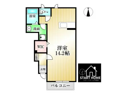 ネムス C(ワンルーム/1階)の間取り写真