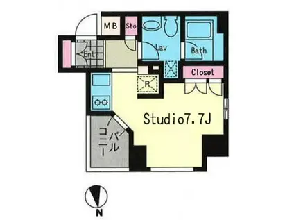 プライムアーバン恵比寿II プライムアーバン恵比寿2(ワンルーム/7階)の間取り写真