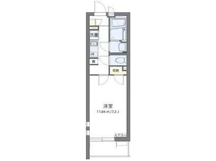 クレイノヴィラ セゾン幕張(1K/4階)の間取り写真