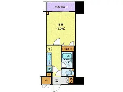 東京蒲田SQUARE TOWER(1K/15階)の間取り写真