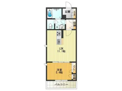 クラリスY(1LDK/3階)の間取り写真