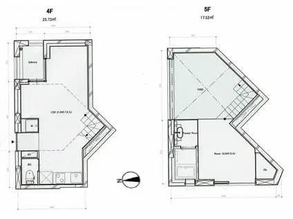 ウエスト APARTMENT(1LDK/4階)の間取り写真