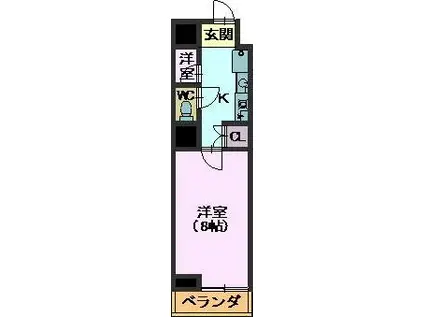 アペックス覚王山(1K/2階)の間取り写真