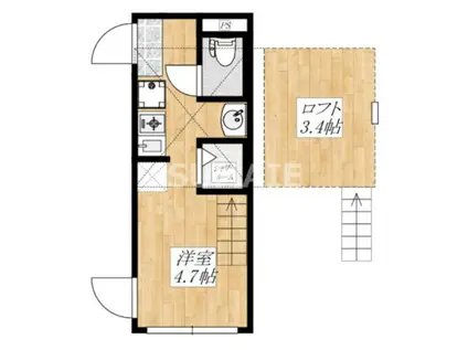 ウェリナ東十条(ワンルーム/2階)の間取り写真