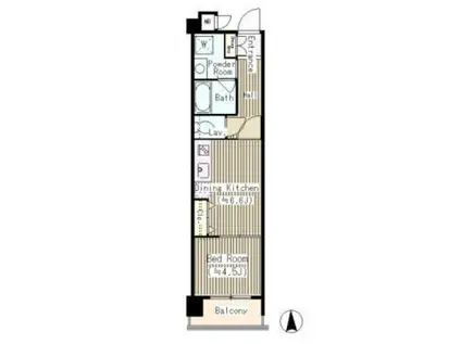 ミズホアルテア(1DK/4階)の間取り写真