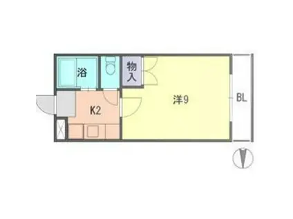 コーポ柿ノ木(1K/2階)の間取り写真