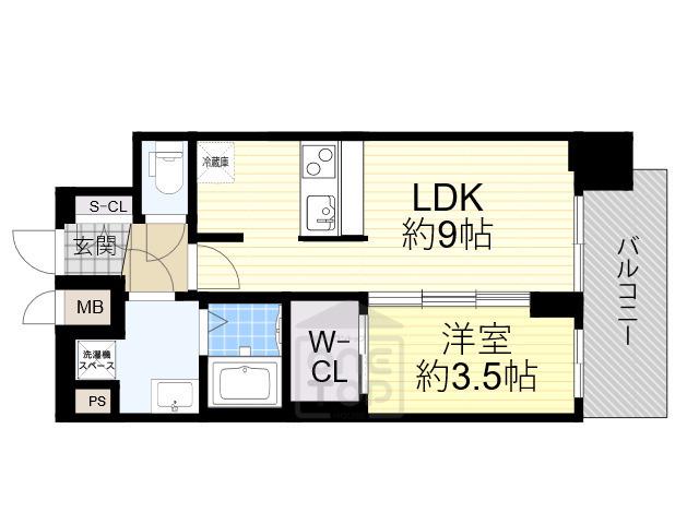 プレサンス庄内ブレイシス(1LDK/11階)の間取り写真
