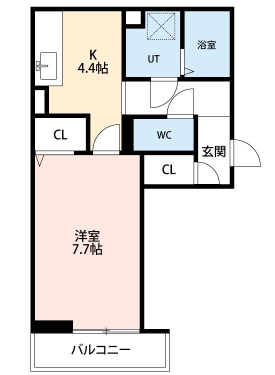 プルミエプランタン(1K/2階)の間取り写真
