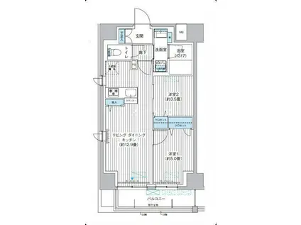 ワイズ本所(2LDK/9階)の間取り写真