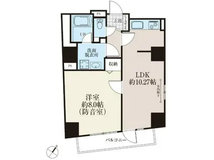 白山レジデンス(1LDK/6階)の間取り写真