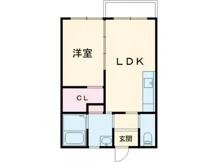 ドミナント大塔(1LDK/1階)の間取り写真