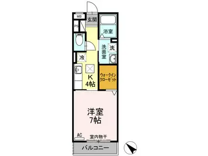 ラルーチェ(1K/1階)の間取り写真