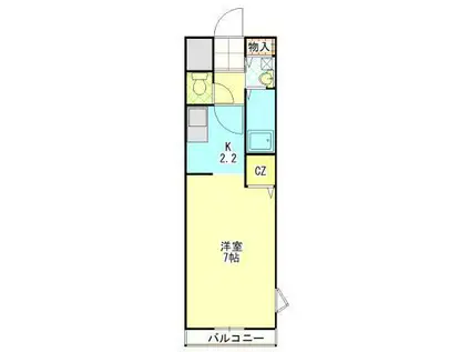 ボニート石原(1K/2階)の間取り写真