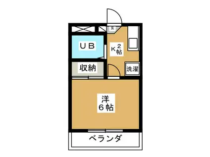 ガーデンパーク日野(1K/2階)の間取り写真