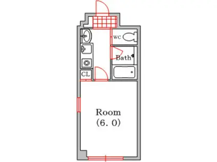アネックス石川(1K/6階)の間取り写真