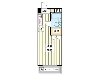 スカイハイツ(ワンルーム/4階)の間取り写真