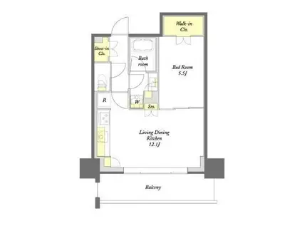 プライムメゾン板橋(1LDK/13階)の間取り写真