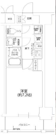 レジデンス神戸大倉山グルーブ(1K/4階)の間取り写真