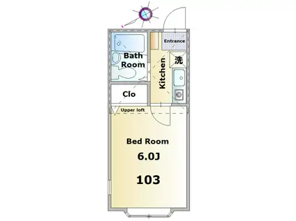 フォレスタ1番館(1K/1階)の間取り写真