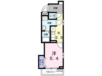メゾン ド ミノヤ(1K/2階)の間取り写真