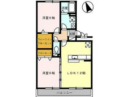 アベニール(2LDK/2階)の間取り写真