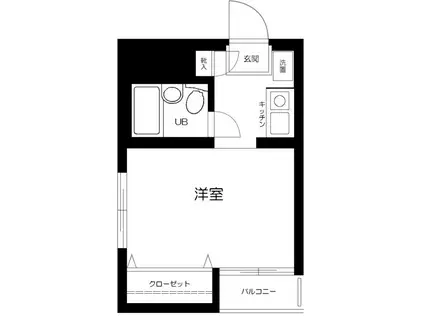 メインステージ池袋本町第2(ワンルーム/2階)の間取り写真