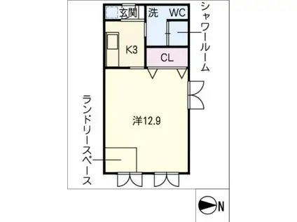 アマルフィー(1K/1階)の間取り写真