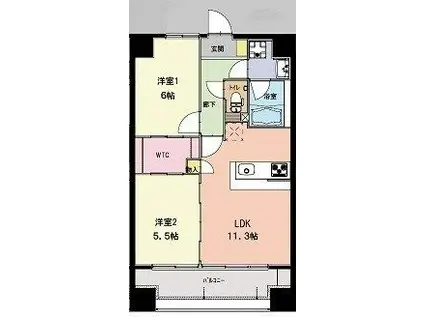 グレイスコート練馬(2LDK/5階)の間取り写真