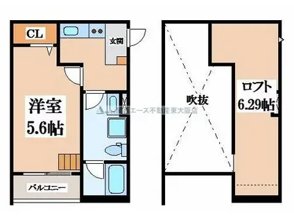 ノワシス(1K/2階)の間取り写真