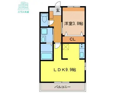 メゾン唯(1LDK/2階)の間取り写真