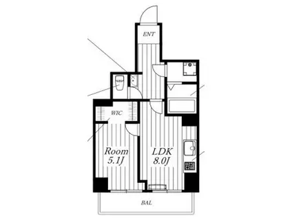 ナナラ・ミズホ(1LDK/4階)の間取り写真