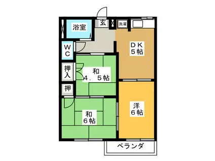 ドエルひかり(3DK/1階)の間取り写真