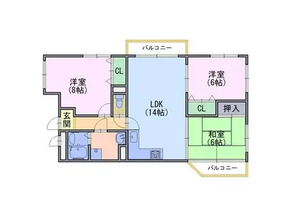 グランデール21(3LDK/2階)の間取り写真