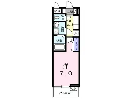 グラン ドォール(1K/3階)の間取り写真