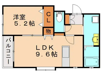 サンシャイン(1LDK/3階)の間取り写真
